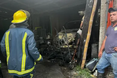 El sitio del incendio en Santa Elena, Marquetalia