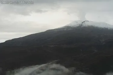 Volcán Nevado del Ruiz este martes, 23 de mayo, visto desde el cerro Gualí. 