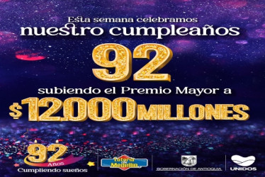 Foto que hace publicidad al sorteo número 4680 de la Lotería de Medellín