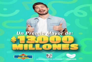 Foto promocionando el sorteo 4683 de la Lotería de Medellín