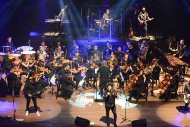 55 músicos de la Orquesta Sinfónica de Caldas que participaron en el concierto.