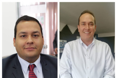 Simón Ramírez, presidente del Concejo de Manizales, y Andrés Fernando Chaparro, diputado de la Asamblea de Caldas.