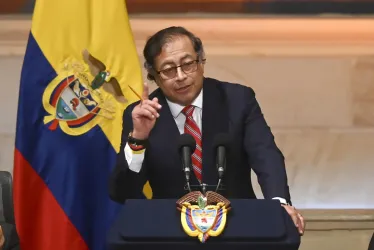 El presidente de Colombia Gustavo Petro, habla durante la instalación de las sesiones ordinarias del Congreso de la República 2023 - 2024.