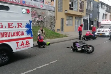 El sitio del choque entre las dos motos. 