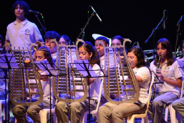 La I.E. Rural María Goretti integró el grupo de las 23 bandas que se presentaron ayer en el Teatro Los Fundadores. 