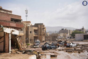  Derna, la más afectada por las lluvias torrenciales.