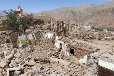 Población de Talat N'Yaaqoub, al sur de Marrakesh (Marruecos). 