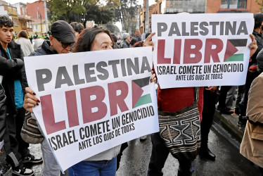 La manifestación fue en la embajada de Palestina en Bogotá.