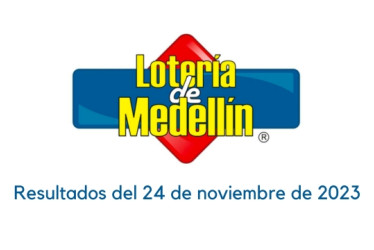 Logo de la Lotería de Medellín con un texto abajo que dice "Resultados del 24 de noviembre de 2023"