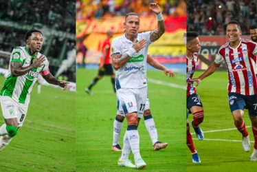 3 fotos de futbolistas colombianos.