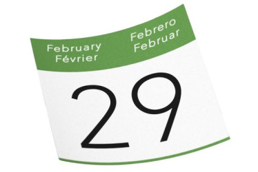 Ficha de calendario del 29 de febrero.