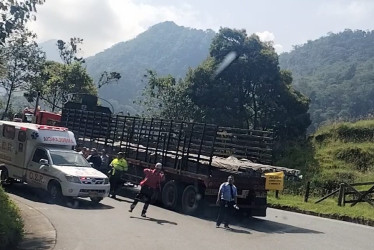 El sitio del accidente en la vía a Alto de Letras. 