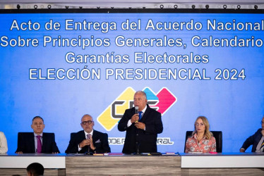El presidente del Consejo Nacional Electoral (CNE), Elvis Amoroso 