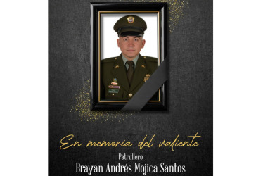Brayan Andrés Mojica Santos, el policía asesinado en el departamento del Cesar.