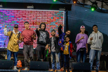 Los jóvenes, amantes del rap, también tienen su espacio en las Fiestas del Manzanareño, en Manzanares (Caldas).