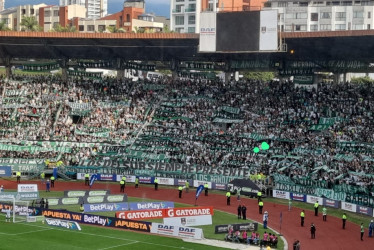 Barra Los Del Sur, de Atlético Nacional, el sábado en el estadio Palogrande en el partido ante el Once Caldas.