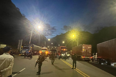 Bloqueo en la vía Manizales - Medellín 