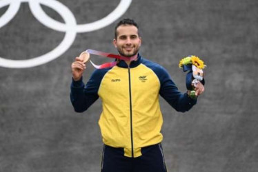 Carlos Ramírez, de BMX, ganó su segunda medalla olímpica en Tokio 2020.
