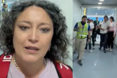 Reproducción | LA PATRIA  "Nos quitaron el pasaporte durante hora y media, no nos dijeron nada. Nos devuelven a dos mujeres ecuatorianas y a dos jóvenes colombianos", afirmó en un video grabado mientras era escoltada en el Aeropuerto Internacional de Maiquetía, en Caracas.