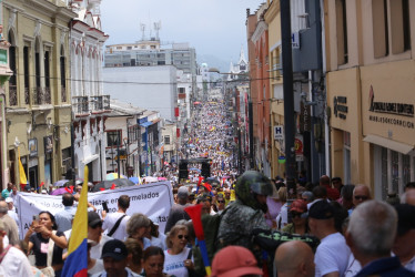 Marcha contra el Gobierno del presidente Gustavo Petro en Manizales, foto de marzo del 2024