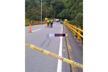 Uno de los dos accidentes fatales de ayer en Chinchiná.