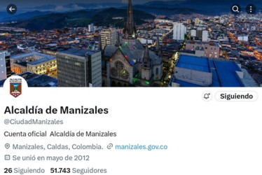 La última publicación de la Alcaldía de Manizales en la red social X es del 5 de diciembre.