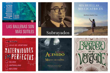 Collage con portadas de nueve libros de autores caldenses.