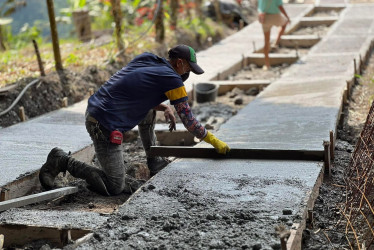 Las placas huella en zona rural, como en la vereda La Florida Baja, son obras que destacan en Marquetalia,