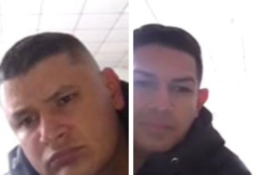 Foto |LA PATRIA  Jair Alonso Saldarriaga Cuencas, excomandante del Distrito 4 de Policía, con sede en Salamina; y Leonardo Reyes Bedoya, patrullero de la Policía de ese municipio.