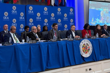 El viceministro Mauricio Jaramillo llamó al fortalecimiento del Sistema Interamericano durante la 56.ª Asamblea General Extraordinaria de la OEA.