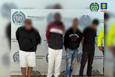 Fueron asegurados en establecimiento carcelario Juan David Prado Ordóñez, Luis Miguel Tamayo Nazareno, Johan Andrés Mena Escobar y Jorge Iván González Botero.