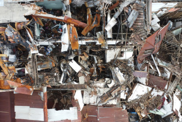 Así quedó el techo de la casa del Centro Histórico de ciudad. 