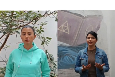 Jhoana Patiño y Katherine Restrepo, integrantes de la Red de Escritoras de Caldas invitan a l participar en le nuevo club de lectura. 