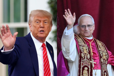 Donald Trump, presidente de Estados Unidos, y el papa León XIV, estadounidense.