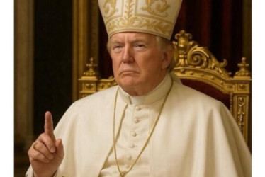 Trump compartió una foto generada por la IA en la que él aparece vestido como papa.