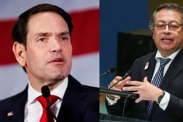 Marco Rubio (izq.), secretario de Estado de EE.UU., y Gustavo Petro, presidente de Colombia.