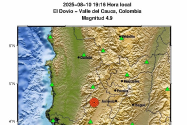 Temblor de magnitud 4.9 se sintió en Manizales: el epicentro fue en el Valle del Cauca