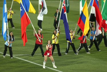  La cantante chilena Shirel participa en el evento de inauguración de la Copa Mundial Sub20 este sábado, en el estadio Nacional en Santiago (Chile).