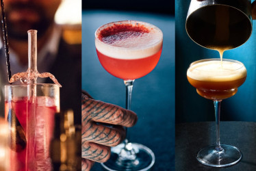 Cocteles de los tres bares destacados en el listado a nivel mundial: La sala de Laura, Mamba Negra y Carmen.