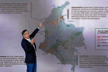 El presidente de Colombia, Gustavo Petro, se refirió durante una rueda de prensa a medios internacionales a la crisis con Estados Unidos y a la lucha de Colombia contra las drogas.