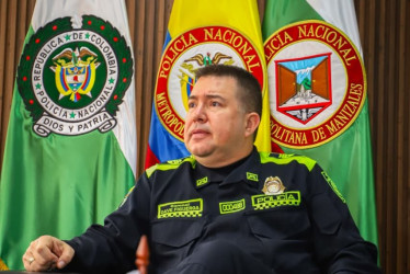 Foto| LA PATRIA Coronel Dave Anderson Figueroa Castellanos, comandante de Policía Metropolitana de Manizales y Villamaría.