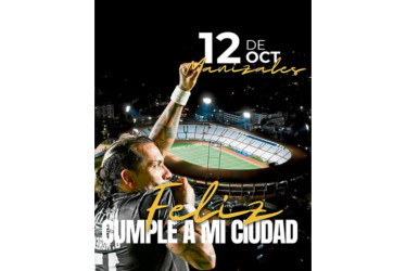 Dayro Moreno, goleador del Once Caldas, se unió a la celebración del cumpleaños 176 de Manizales.