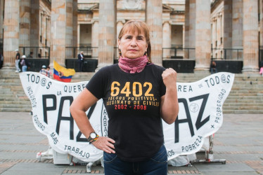 Jacqueline Castillo lucha en plazas y tribunales contra la impunidad de los llamados 'falsos positivos'.