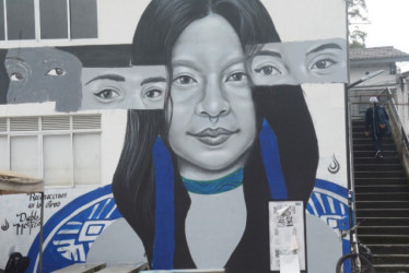 Mural ubicado en la sede Micaela de la Universidad de Caldas, en el campus central. 