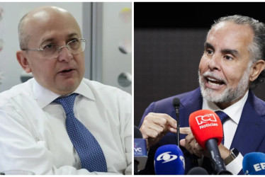 Eduardo Montealegre (izq.), ministro de Justicia y del Derecho, y Armando Benedetti, ministro del Interior.