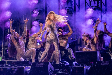 La cantante colombia Shakira durante una presentación en el festival Global Citizen, en el Central Park en Nueva York (Estados Unidos).