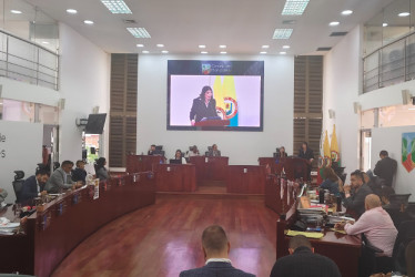 Paula Toro, concejal de Manizales por el Grupo Significativo de Ciudadanos Una ciudad para Todos, durante su intervención en la instalación del último periodo de sesiones del Concejo. 
