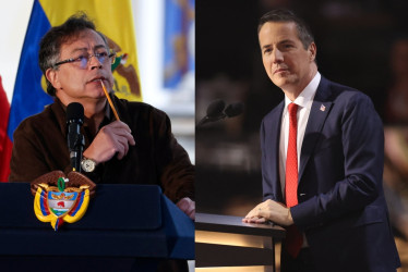 Gustavo Petro, presidente de Colombia, y Bernie Moreno, senador estadounidense republicano de origen colombiano.