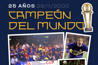 "¡A 25 años de la hazaña!", celebra Boca Juniors en su cuenta de X los 25 años del título de la Copa Intercontinental ante el Real Madrid.
