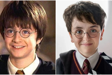 Daniel Radcliffe (izq.) empezó a interpretar a Harry Potter a los 11 años y lo hizo durante las ocho películas que la saga literaria tuvo como adaptación cinematográfica. Ahora, para la serie de televisión que se está produciendo, el actor que lo interpreta, con esta misma edad, es Dominic McLaughlin.